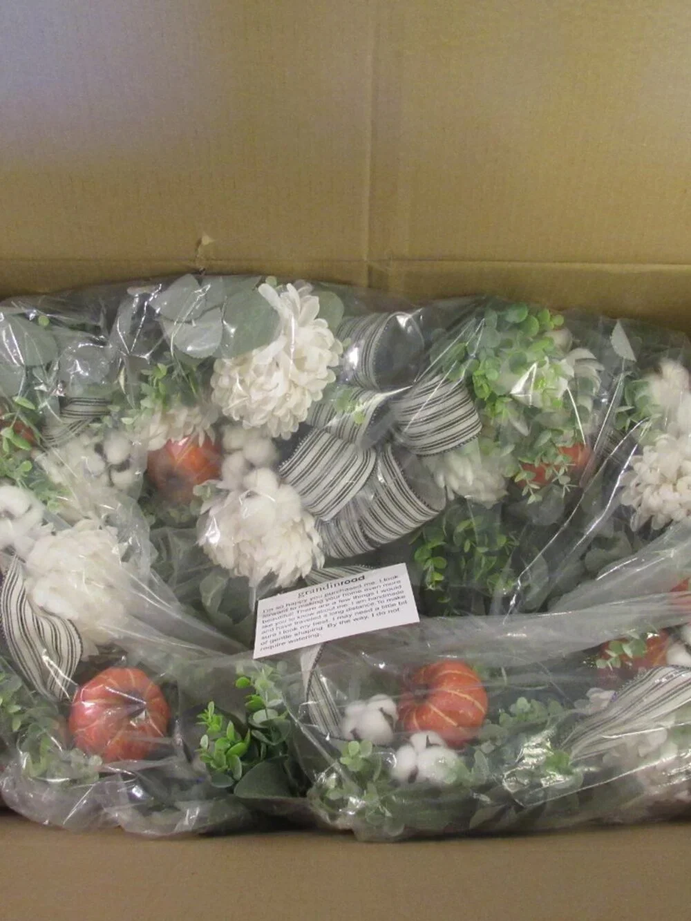 NEW GRANDIN ROAD Exclusive Rare Farmhouse Pumpkin Floral Mantle Swag Garland HTF